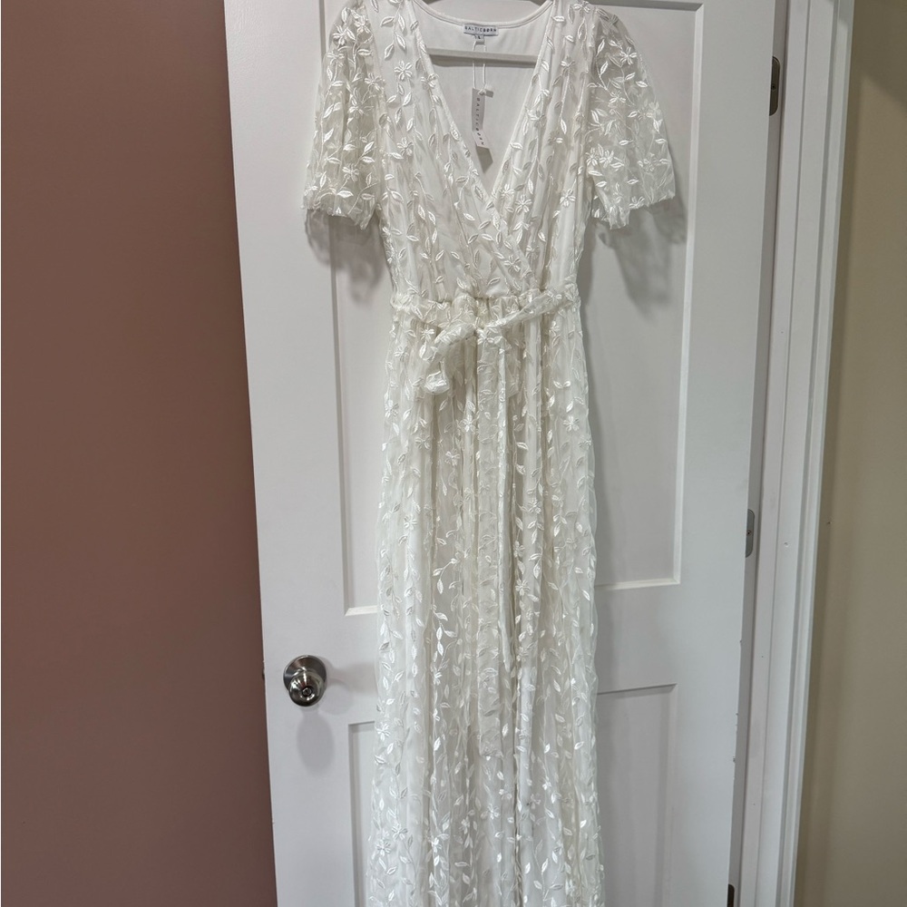 Baltic Born Ivory Floral Embroidered Dress